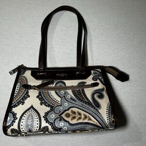 Spartina 449 Daufuskie Island paisley print satchel bag in linen and leather